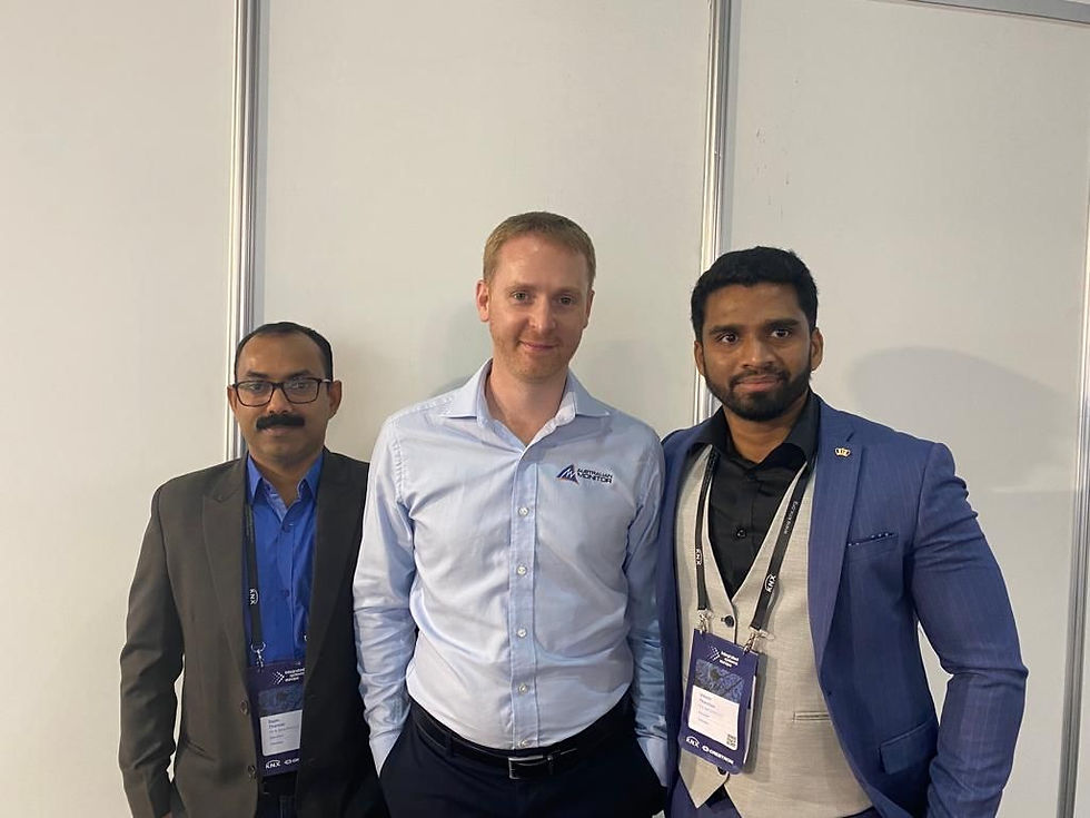 Mr. Eun Brown of Australian Monitor with Mr. Vikesh Thamban ( Division Manager V.V & Sons ) and Mr. 