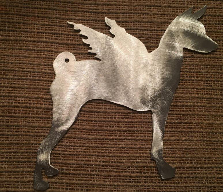 Thumbnail: Basenji, Angel, Dog, Christmas, Tree Topper, Holiday Decoration, Silver