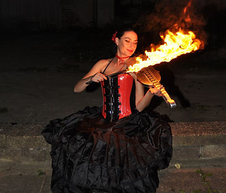 Feuershow mit Feuergeige
