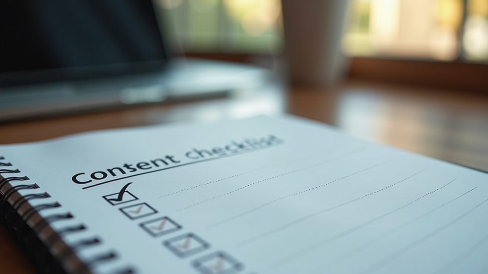 Close-up view of a notebook with BDSM consent checklist