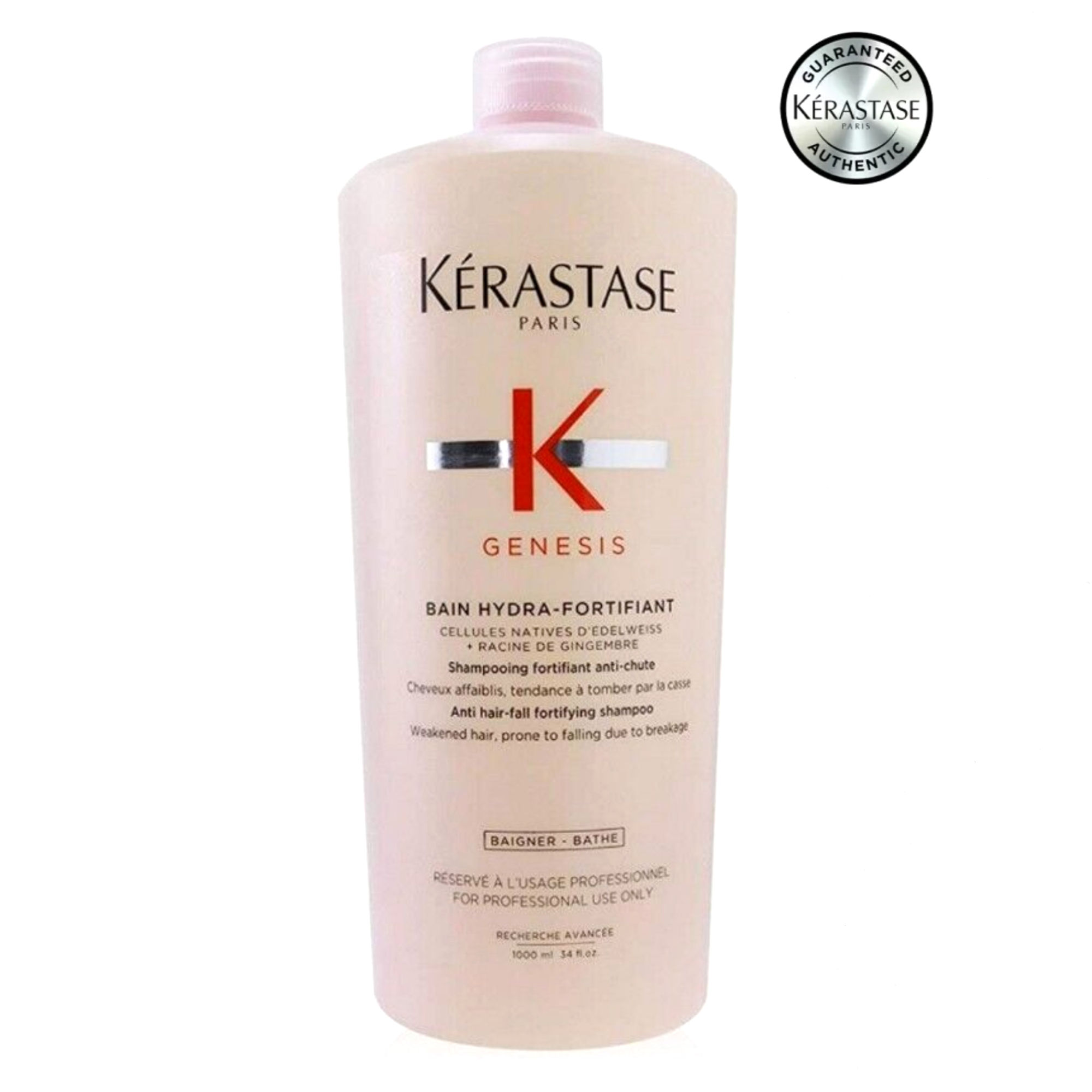 Shampoo Kérastase Genesis Bain Hydra-Fortifiant 1000 ml fortificante per capelli fini e/o grassi, fragili e con caduta