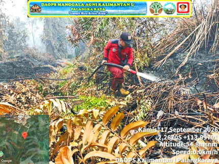 63 Karhutla Ditangani di Kalteng, Luasan Pemadaman Capai 115,35 Hektare