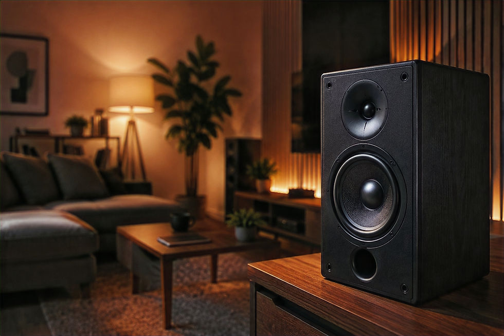 Ilustrasi speaker untuk memutar musik. (Foto: AI Generated)
