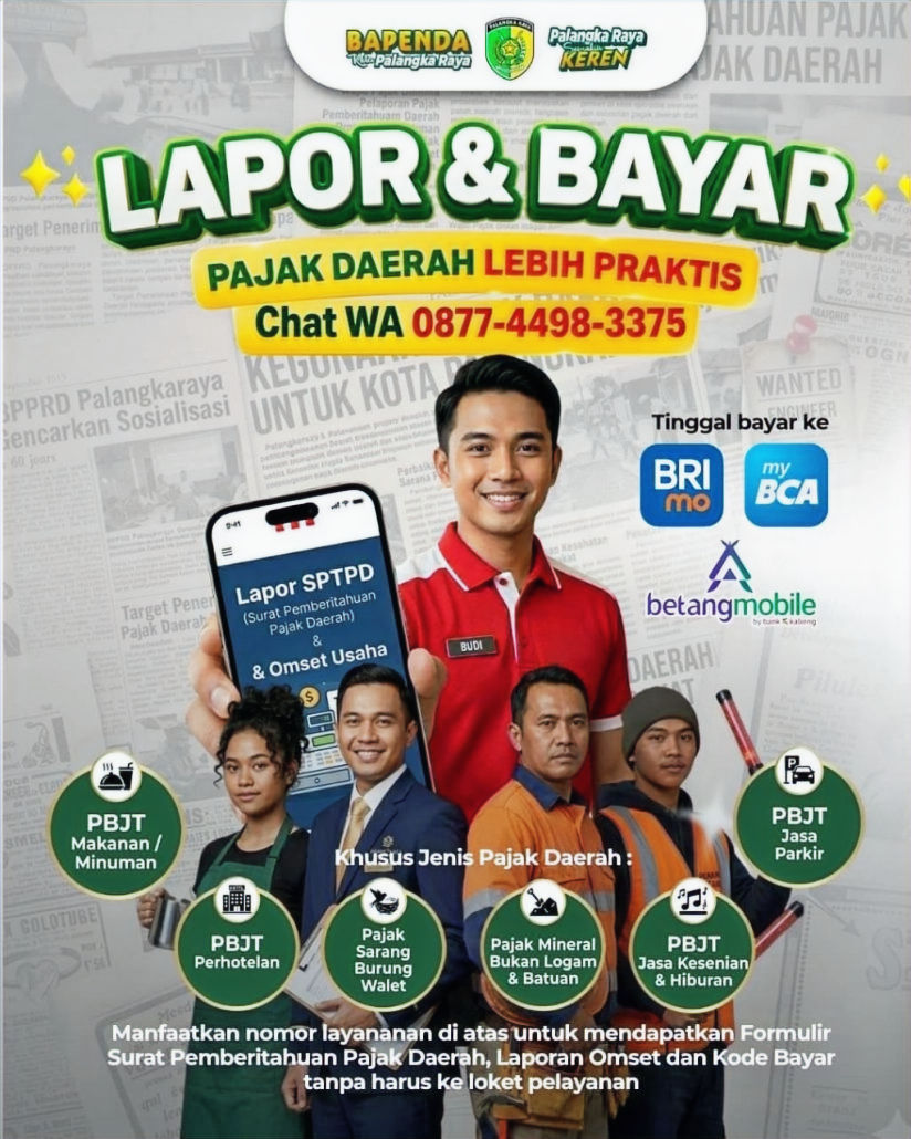  Layanan tersebut memudahkan wajib pajak memperoleh formulir pelaporan, informasi perpajakan, hingga kode pembayaran secara cepat tanpa harus datang ke kantor pelayanan, Senin (22/6/2026). (Foto. Dok. MC Kota Palangka Raya)