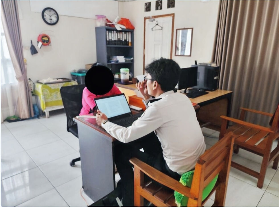 Balai Pemasyarakatan (Bapas) Kelas II Sampit memproses evaluasi terhadap seorang klien penerima Pembebasan Bersyarat (PB) yang kembali berhadapan dengan hukum dalam perkara dugaan tindak pidana narkotika. (Foto. Dok. Wiyandri)