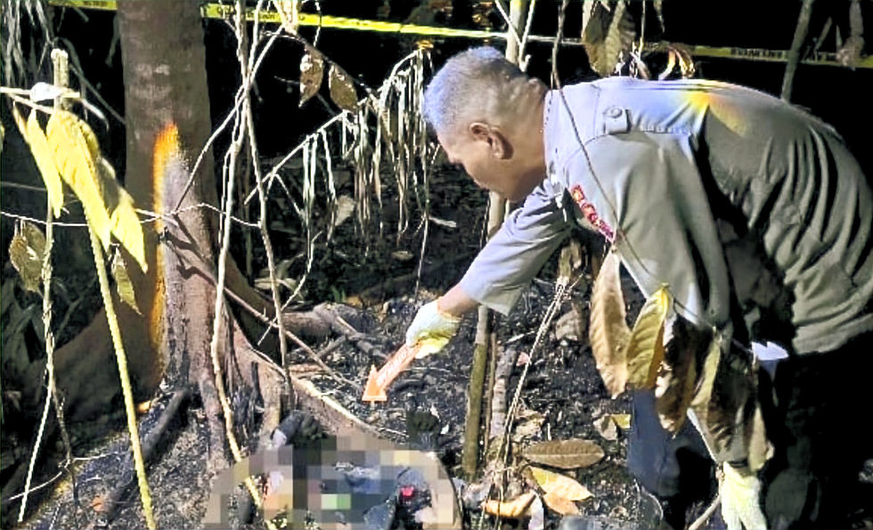 Lansia Ditemukan Tewas dengan Tubuh Terbakar di Kebun Karet Barito Timur