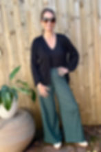 wide leg lounge pants front view