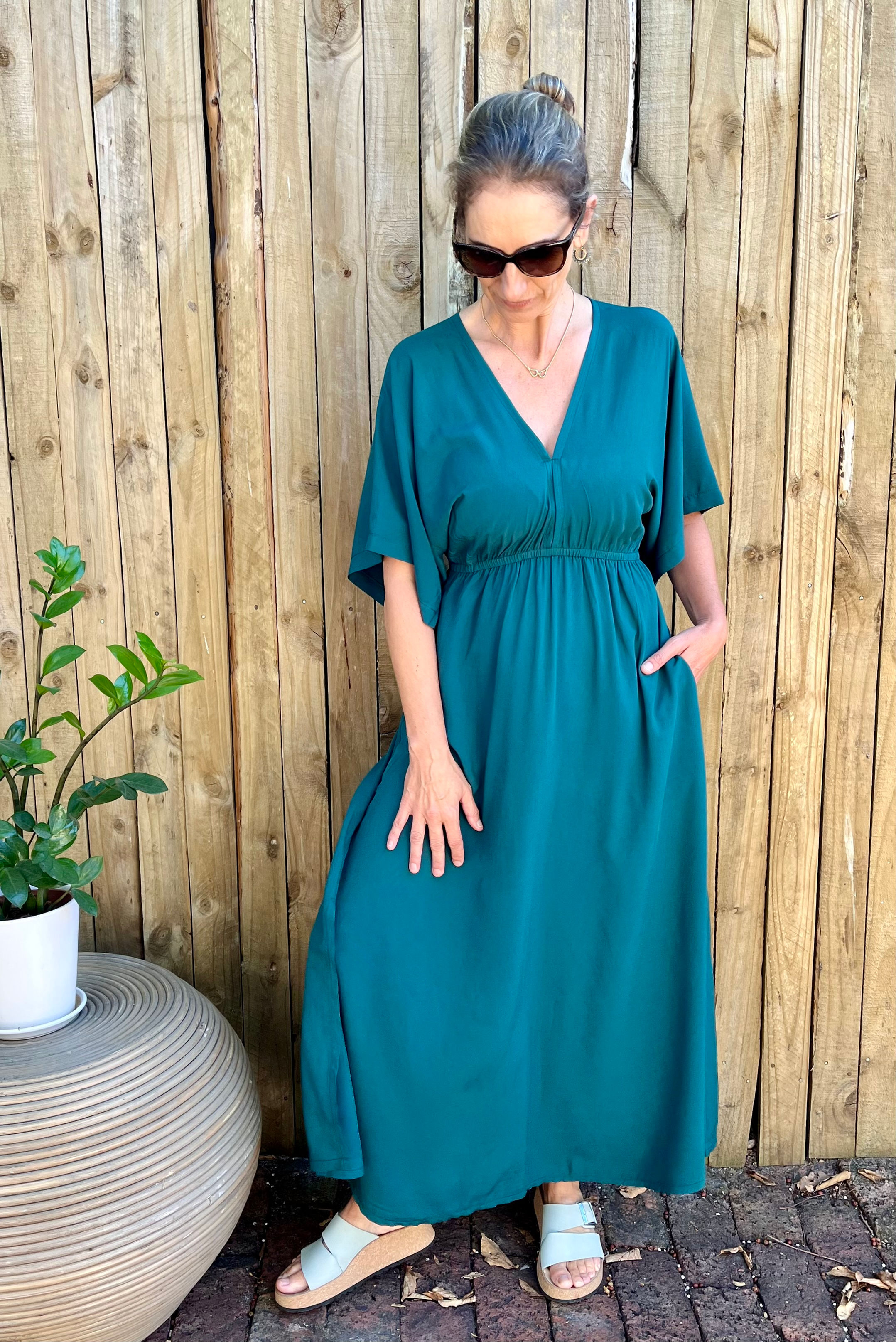 Casablanca Dress Emerald/Indigo/Black