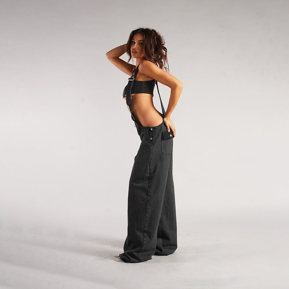 Thumbnail: Y2K Zipper Denim Overalls With Pockets Fashion Loose Suspender Jumpsuit Streetwe