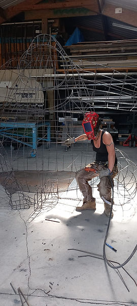 orang-outan sculpture métal fer à béton