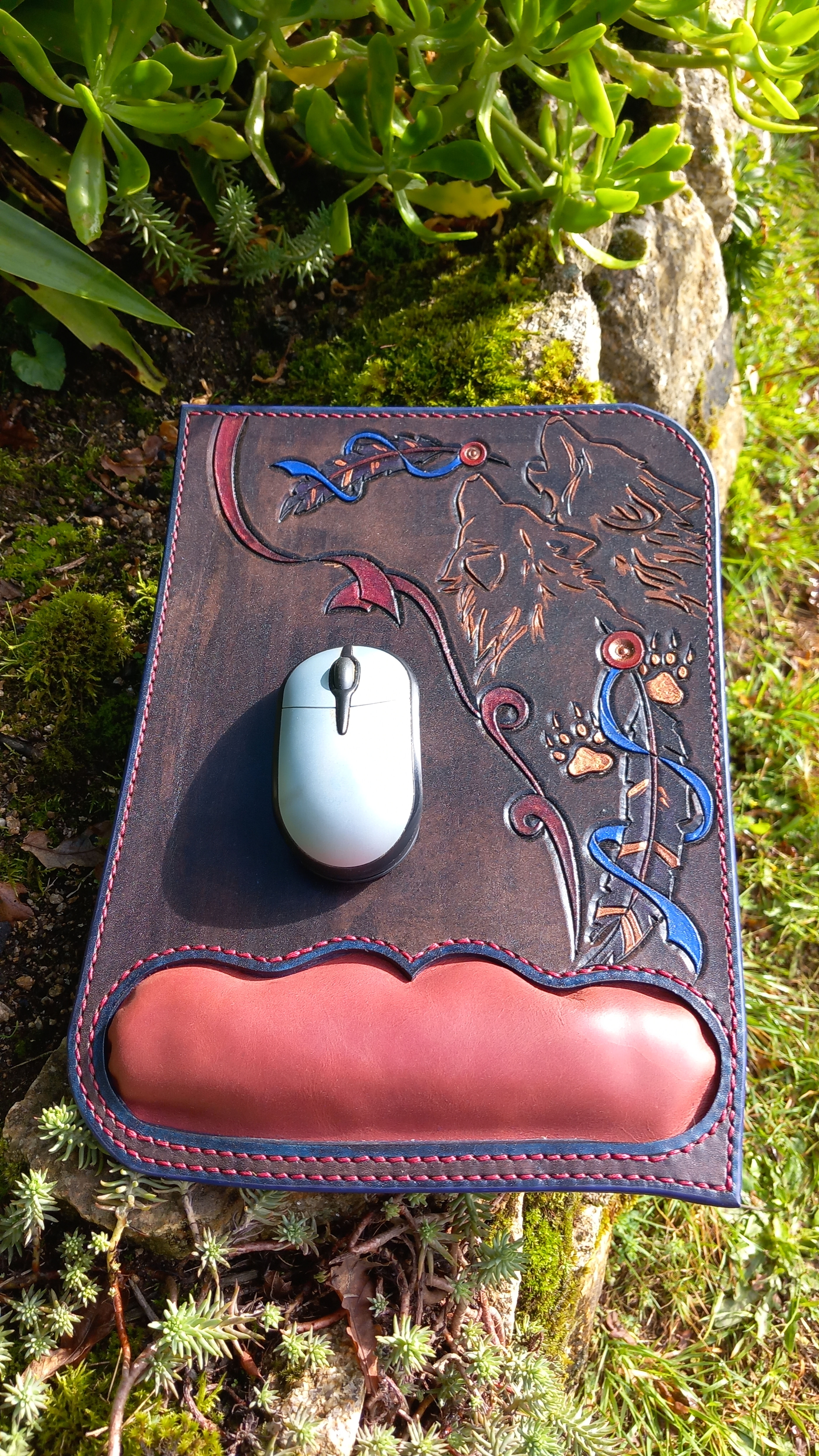Tapis de souris cuir