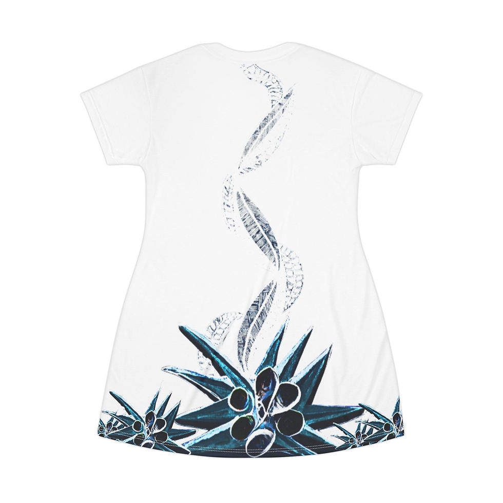 Thumbnail: Blue Succulent T-Shirt Dress
