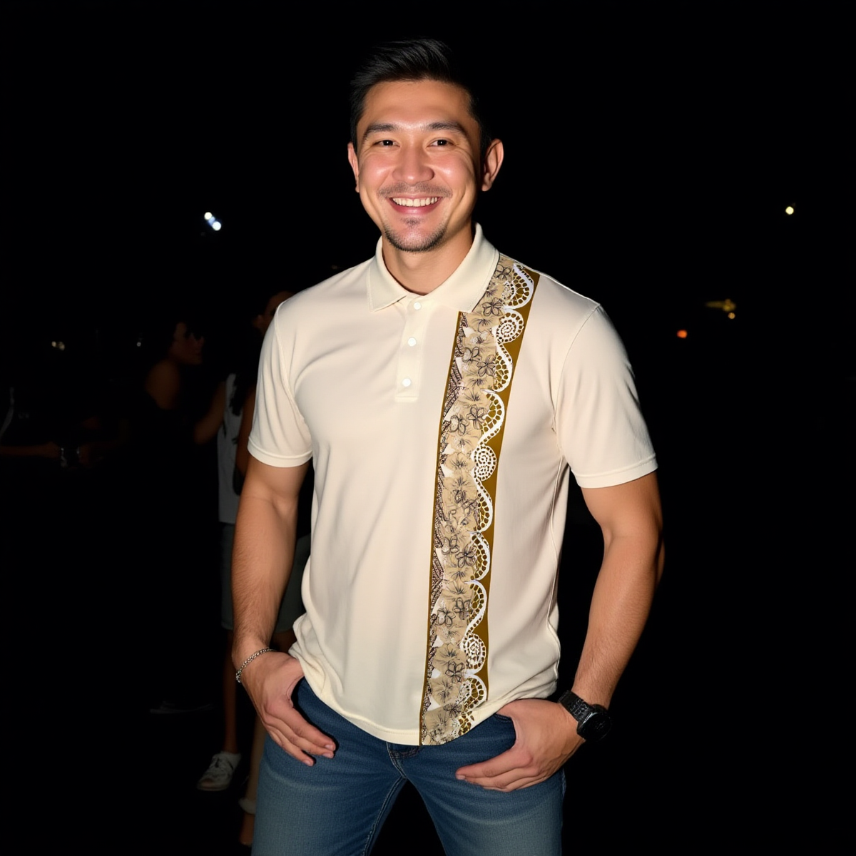 All-Over Print Men's Polo Collar Jersey