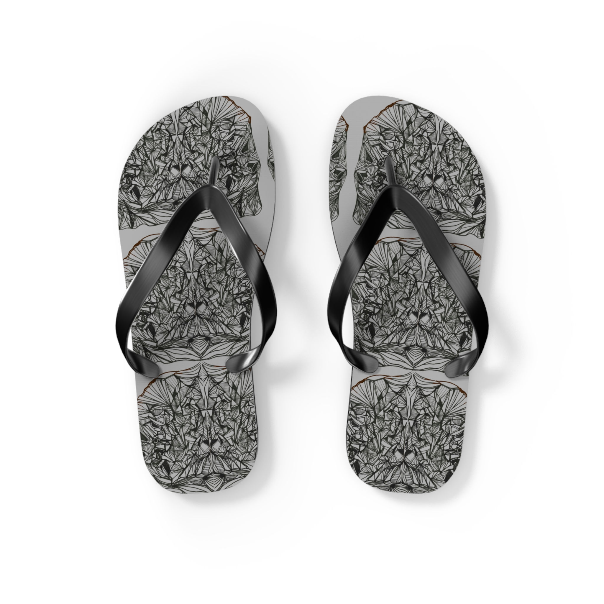 Lion Intricate Flip Flops — Detailed Outdoor Beach Sandals