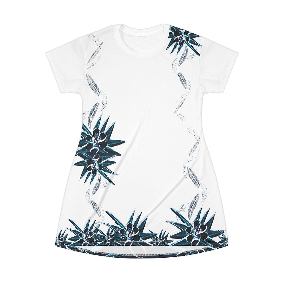 Thumbnail: Blue Succulent T-Shirt Dress