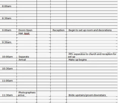 Wedding Wednesday: Timeline Series-Creating a Timeline Part 2