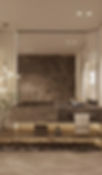 Modern bathroom vanity with marble sink, large mirror, elegant commercial interior design services.