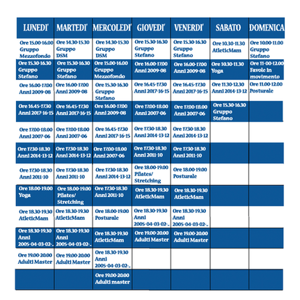 PLANNING LEZIONI ZOOM