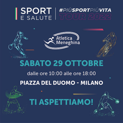 #PIU'SPORTPIU'VITA - PIAZZA DUOMO - 29 OTTOBRE: TI ASPETTIAMO!