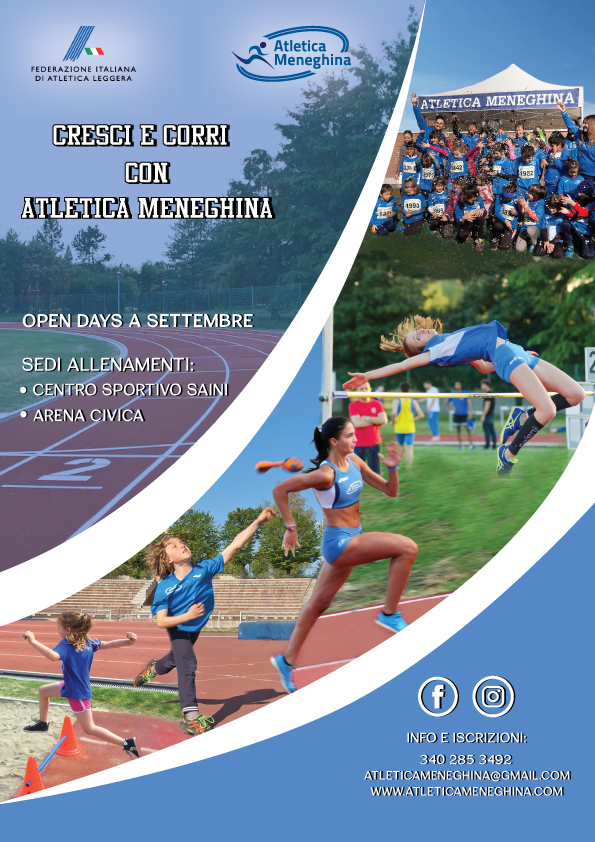 NEW!!! Atletica Meneghina al Centro Sportivo Saini: Open Days a Settembre!
