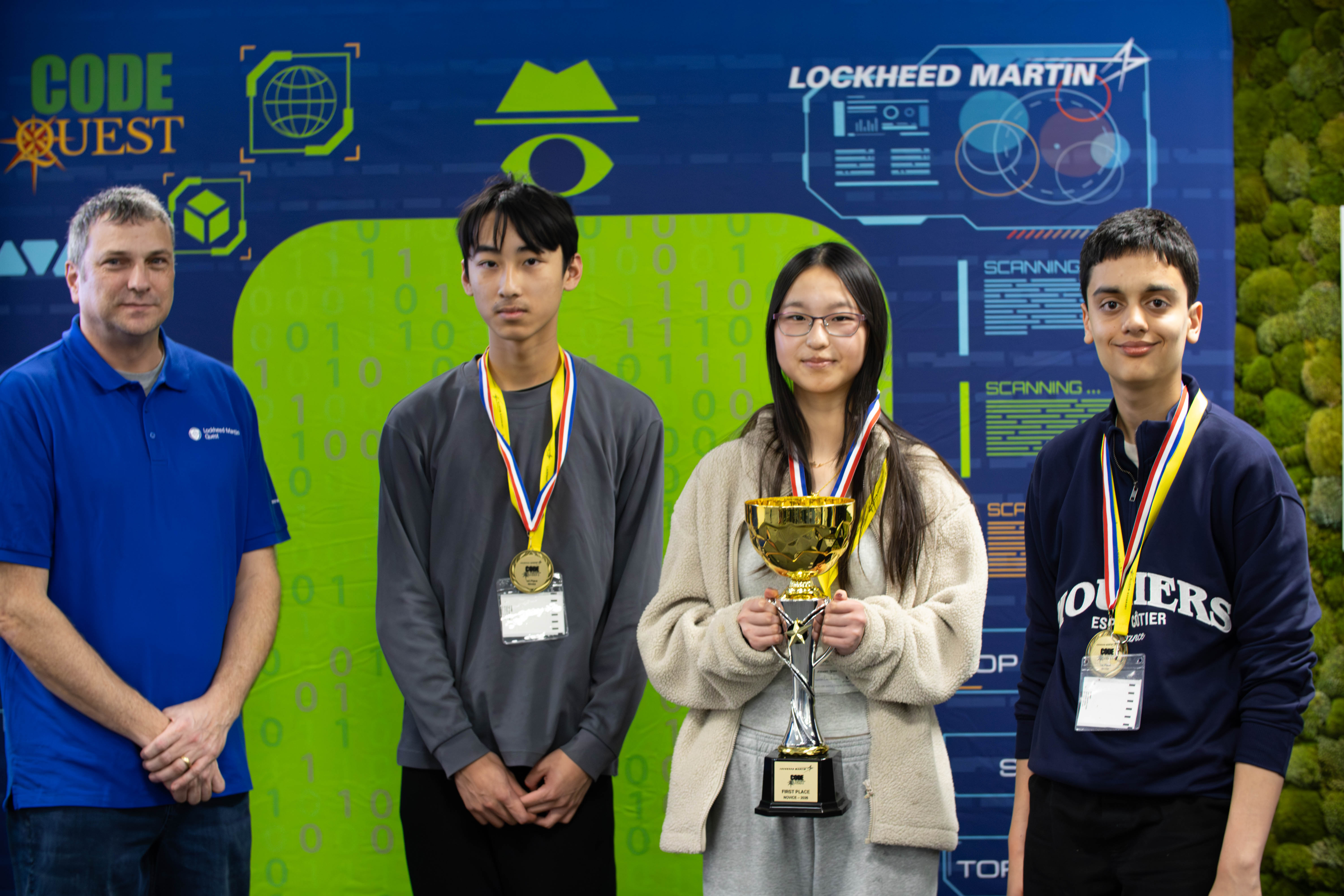 First place Lockheed Martin Code Quest trophy