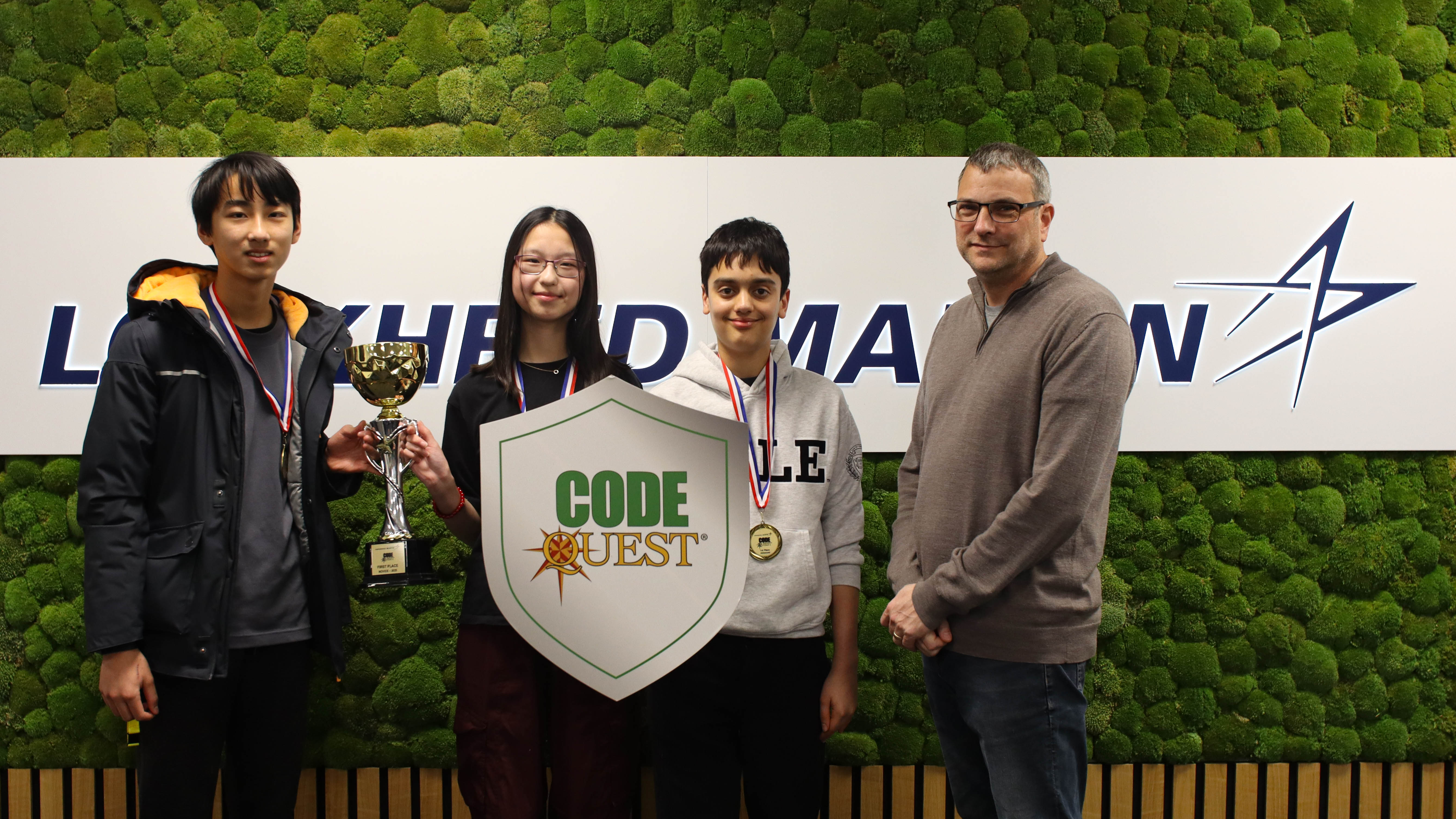 First place Junior Group Lockheed Martin Code Quest trophy