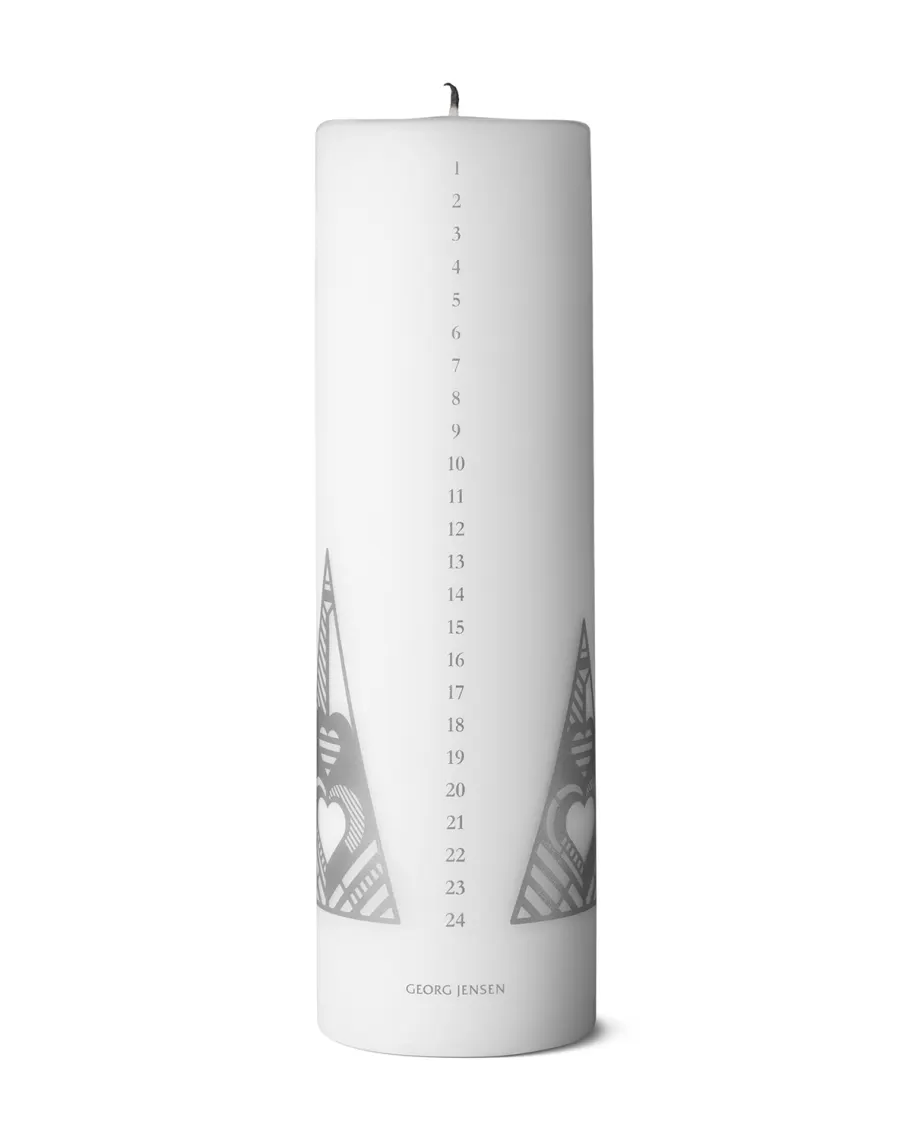 Jensen Calendar Candle, Silver Heart