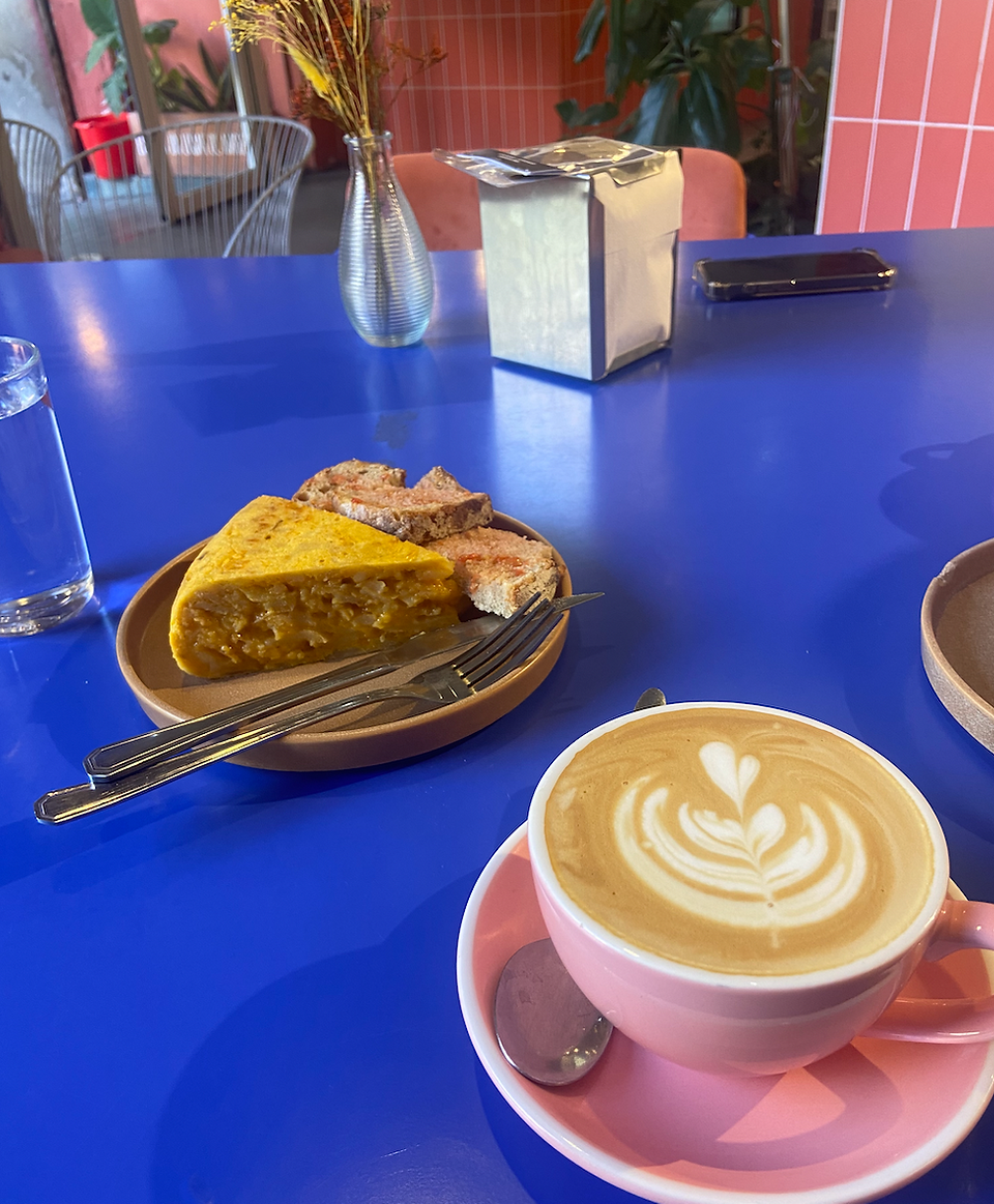 Traditional Spanish tortilla slice served in Barcelona