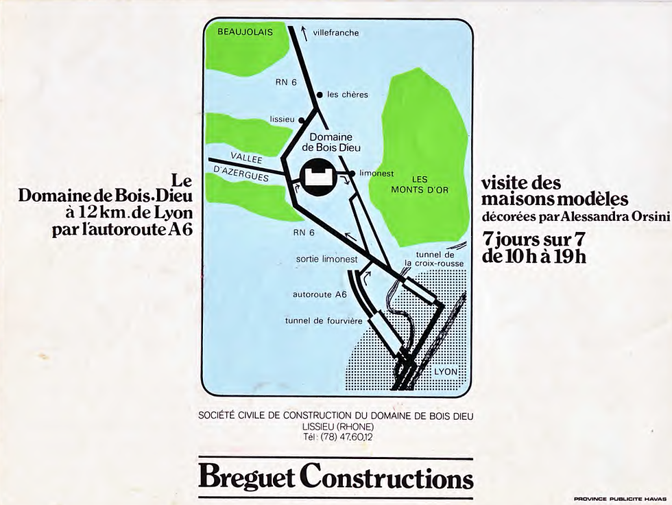 dépliant publicitaire pour la commercialisation de Bois Dieu