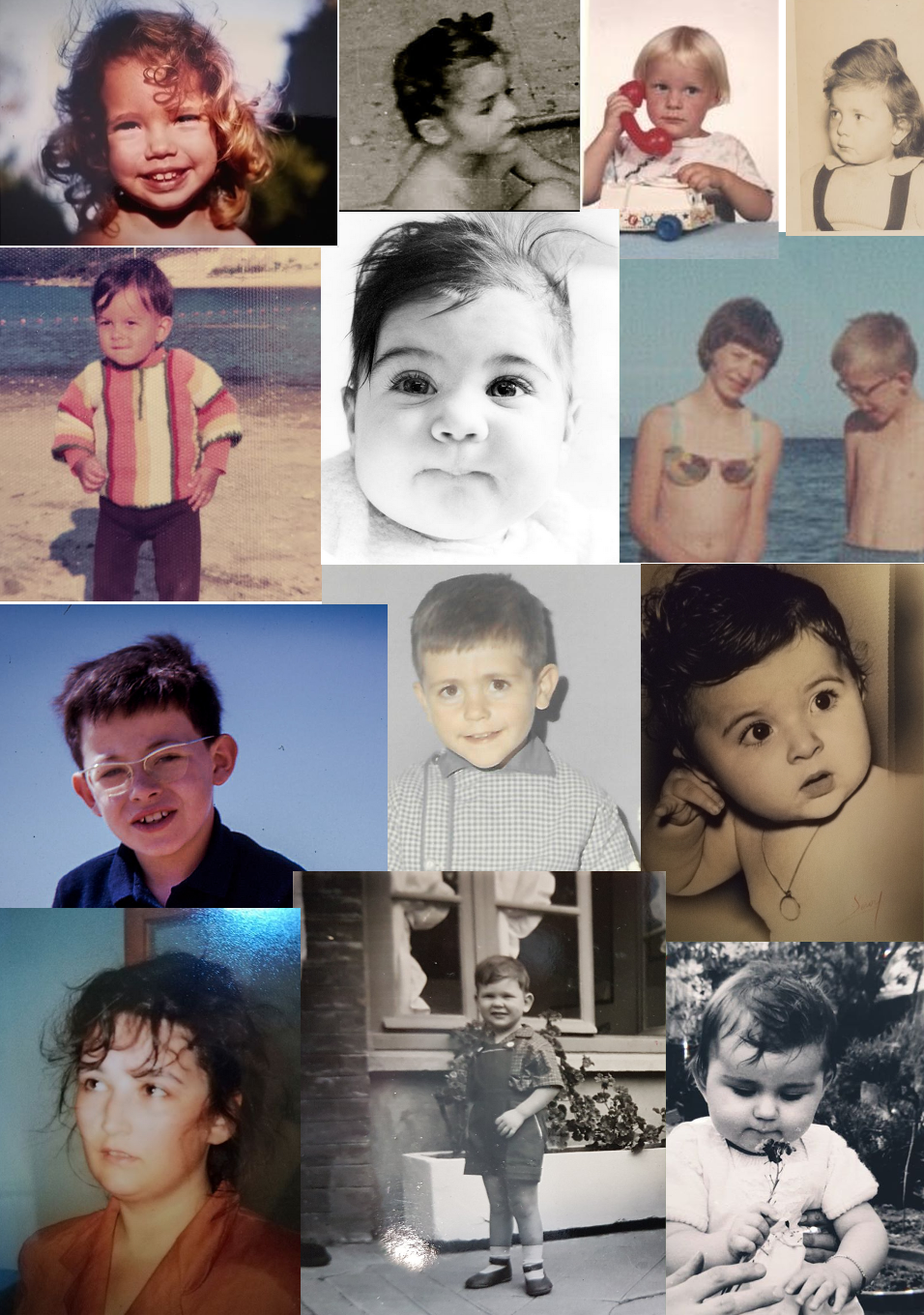 collage de photos trouvées sur facebook, partage de photos d'enfants