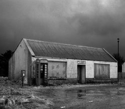 Black and white photograph. Film Photography. Western Isles, Scotland . UK. Macleod Bros General Merchants