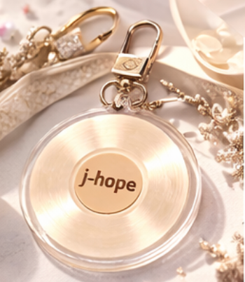 Jhope vinyl record keychain featuring j-hope for BTS ARIRANG.