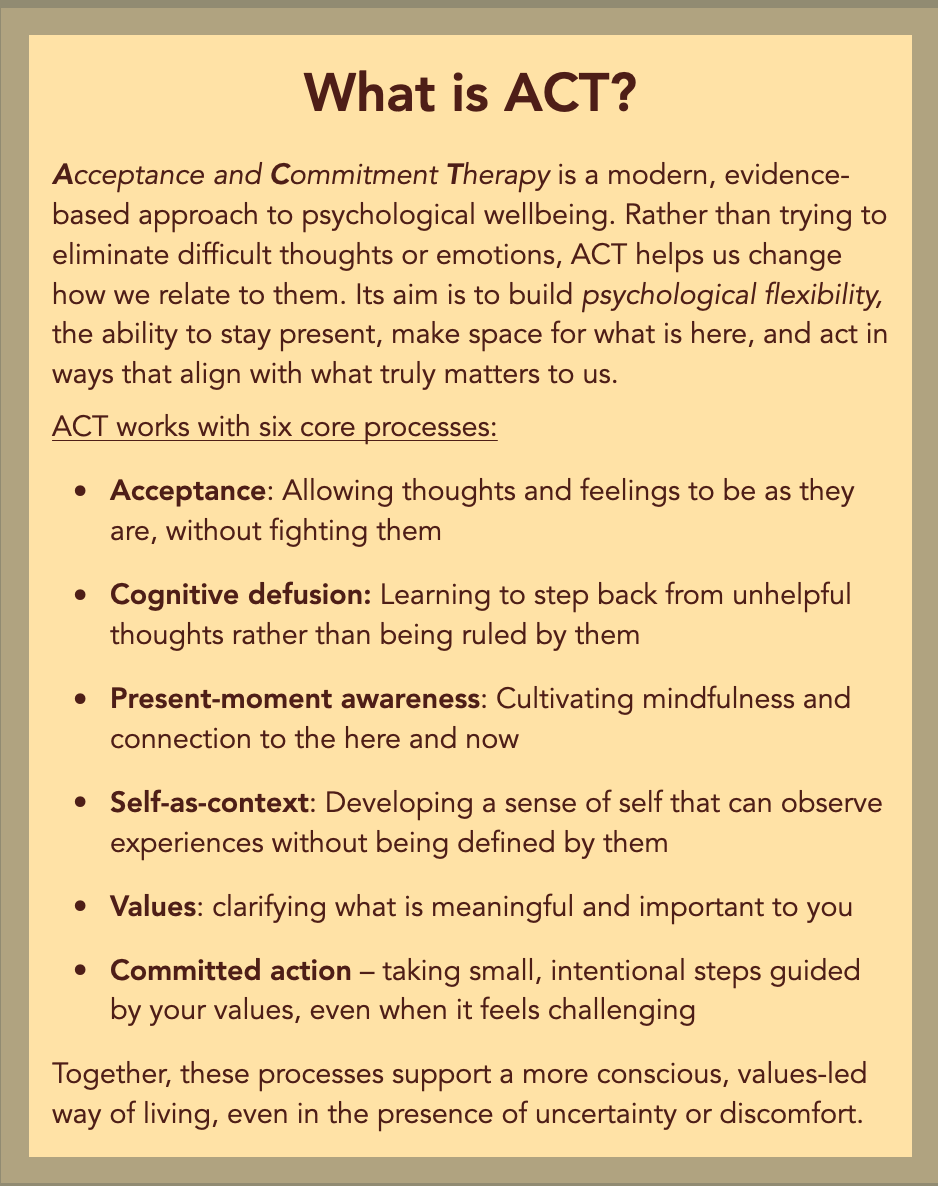 What is Acceptance and Commitment Therapy