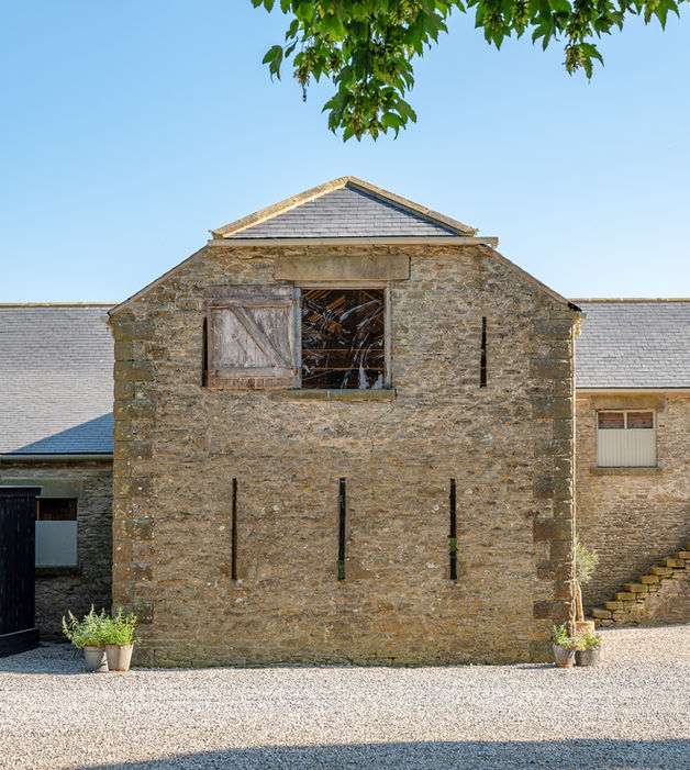 Granary barn exterior at West Cawthorne private estate, North Yorkshire film and photoshoot location