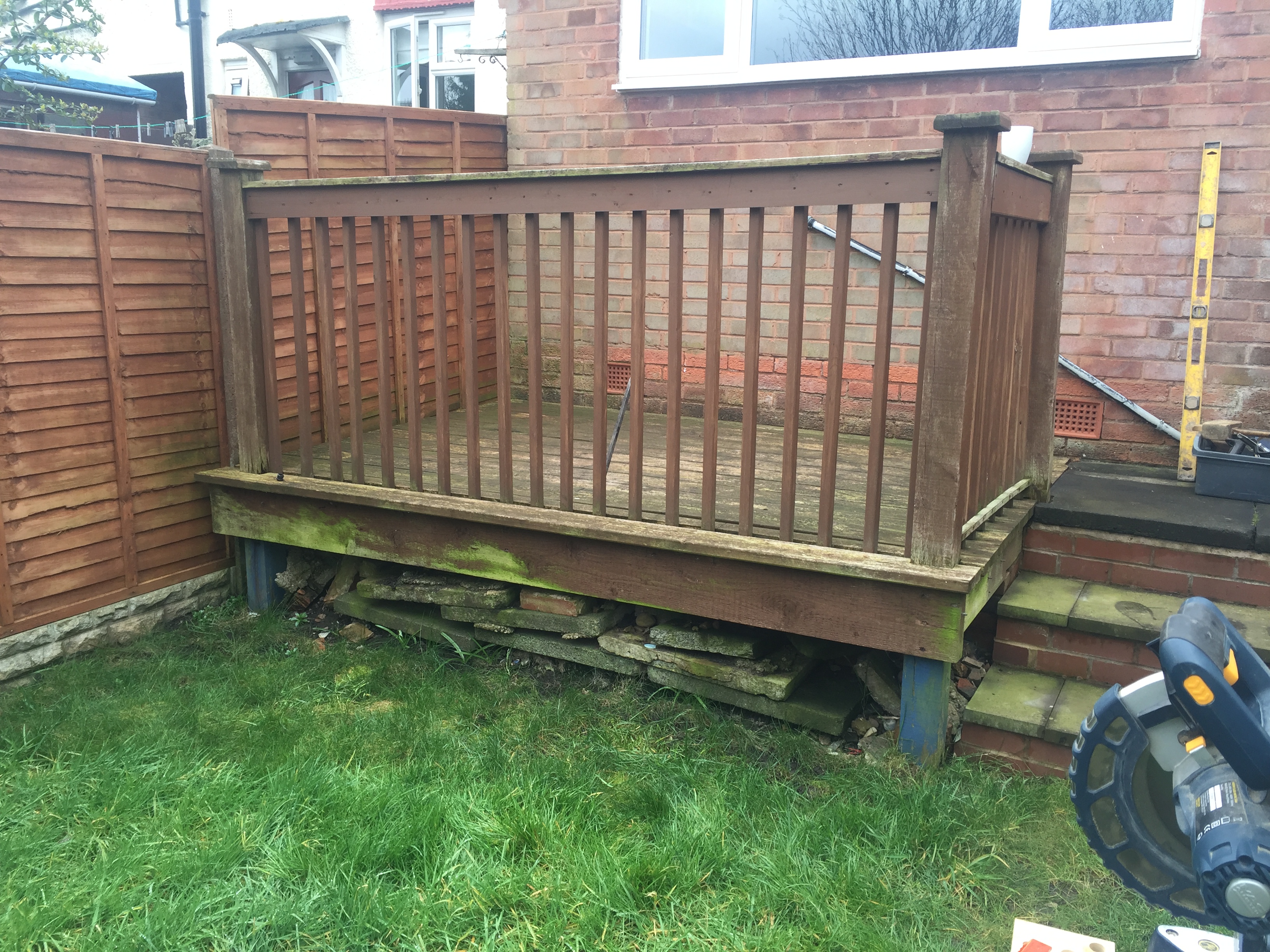 Decking with banister to be removed
