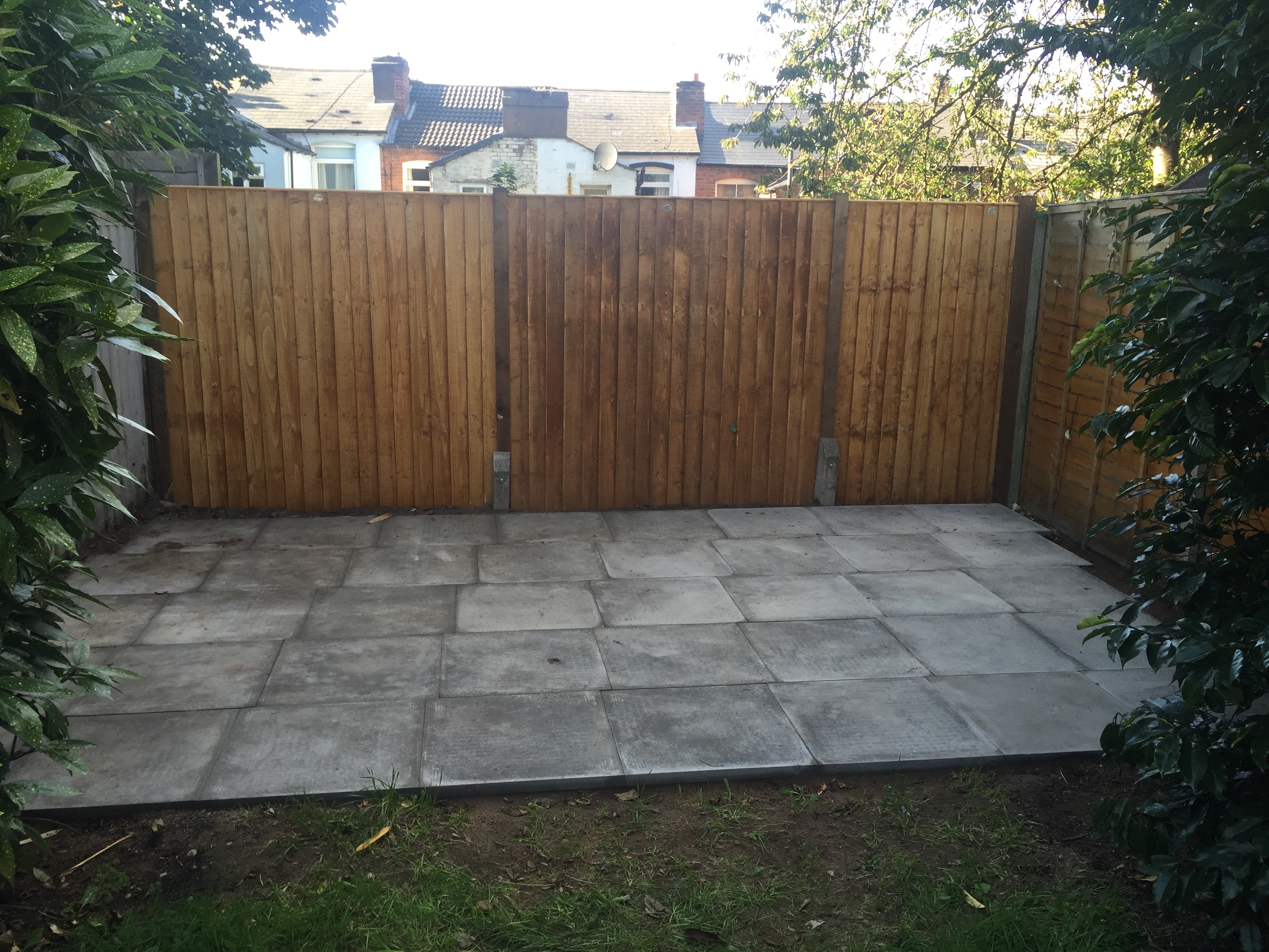 Large 16'by10' shed patio laid