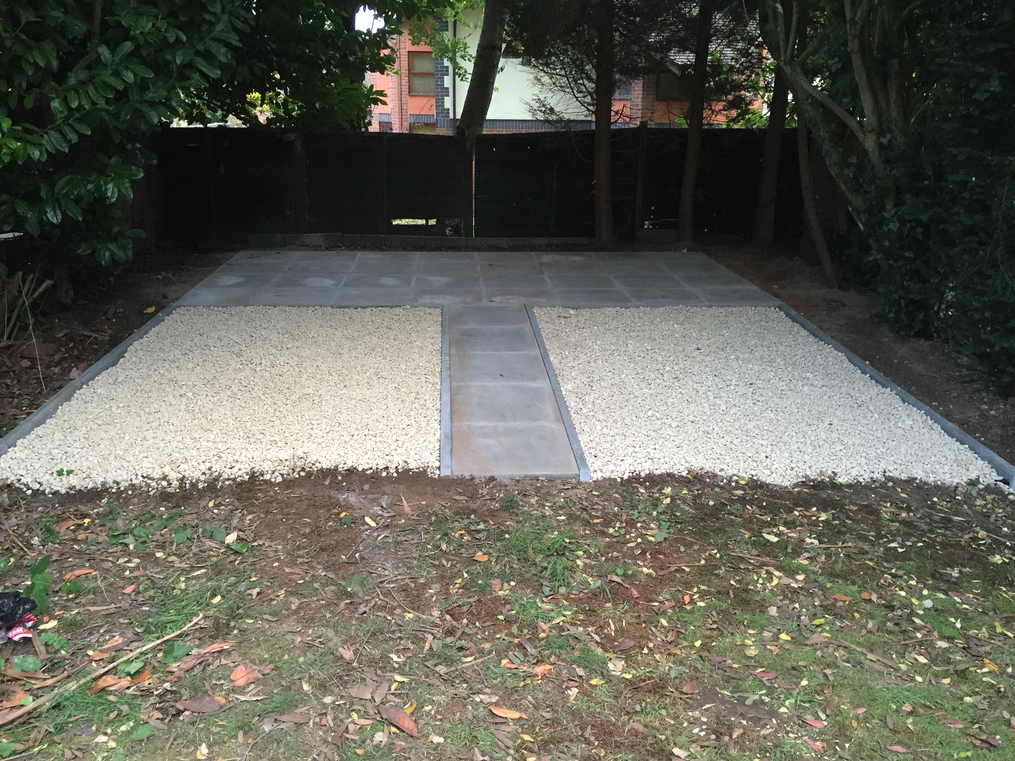 Shed base, patio, path with cotswold
