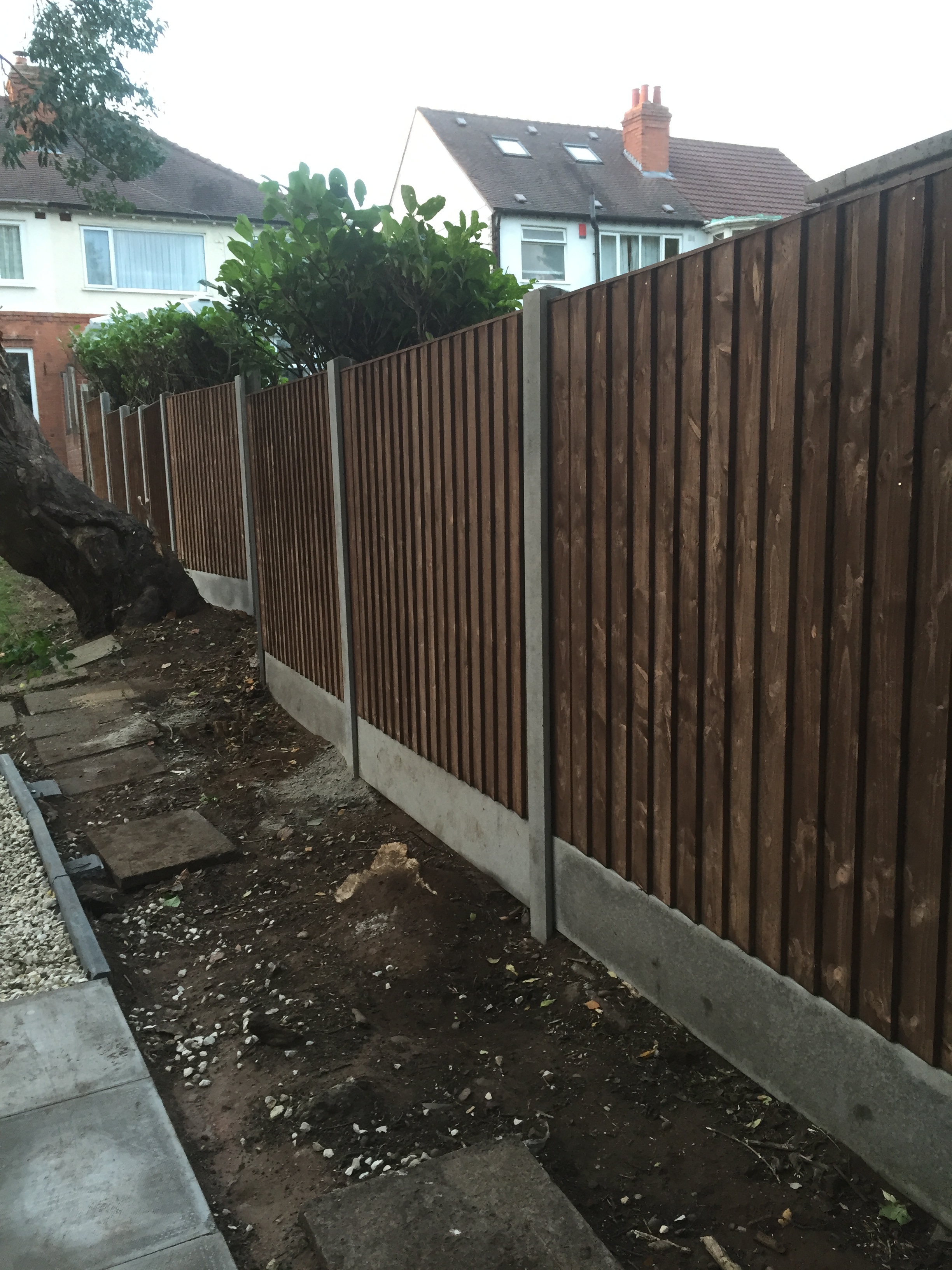 6ft high fence erected down side