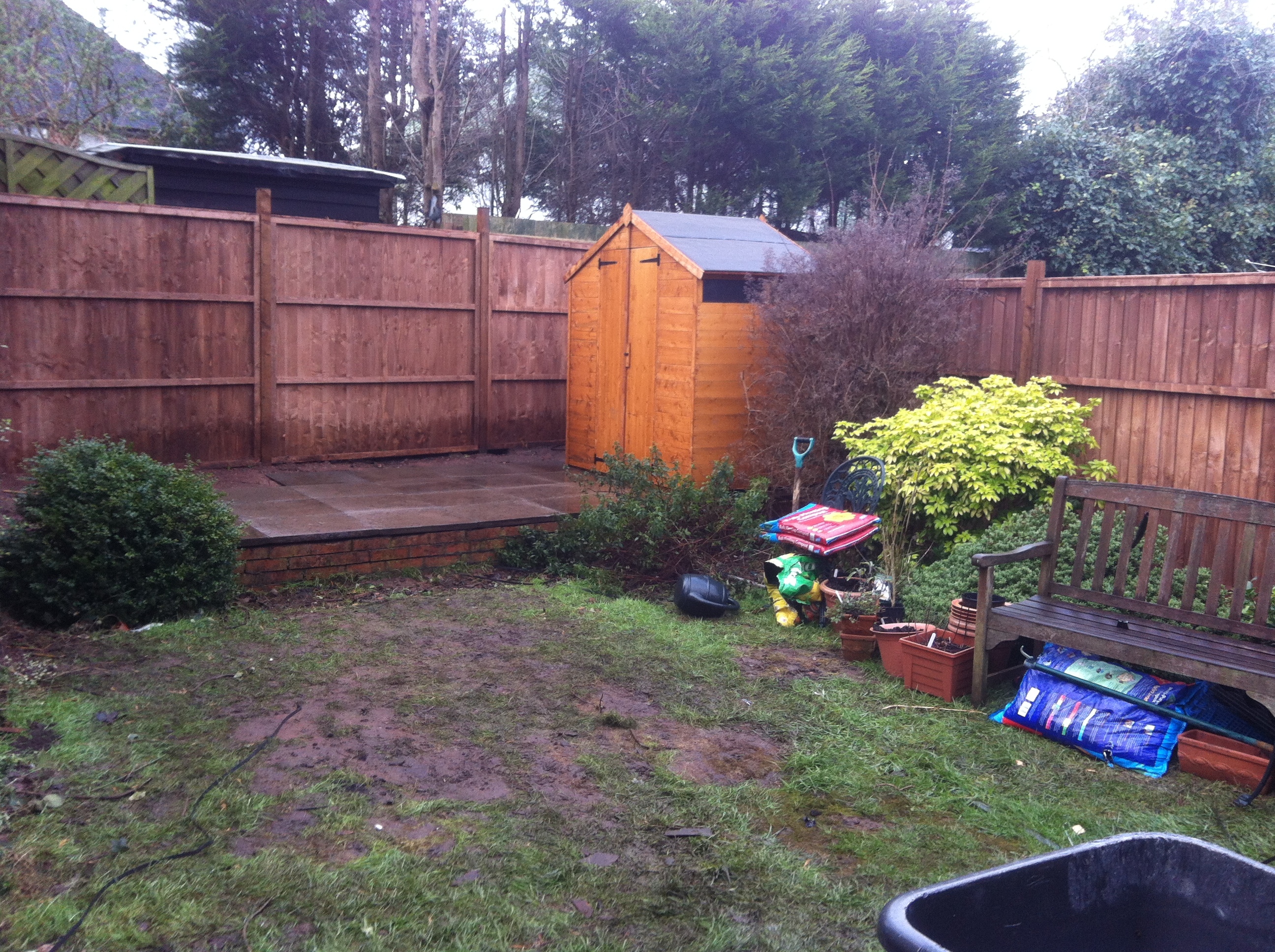Shed fully constructed, with fence