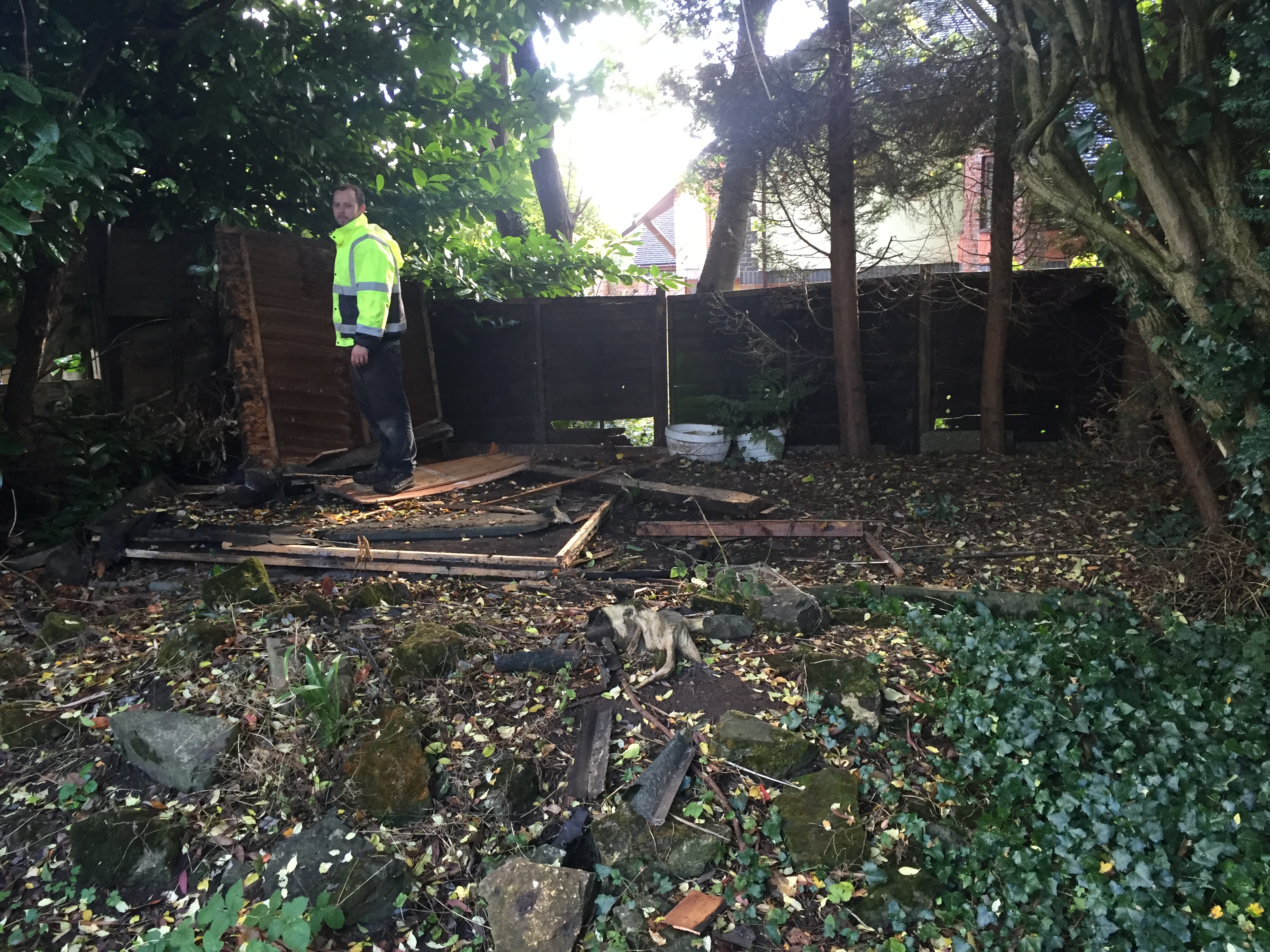 Steve taking sheds down