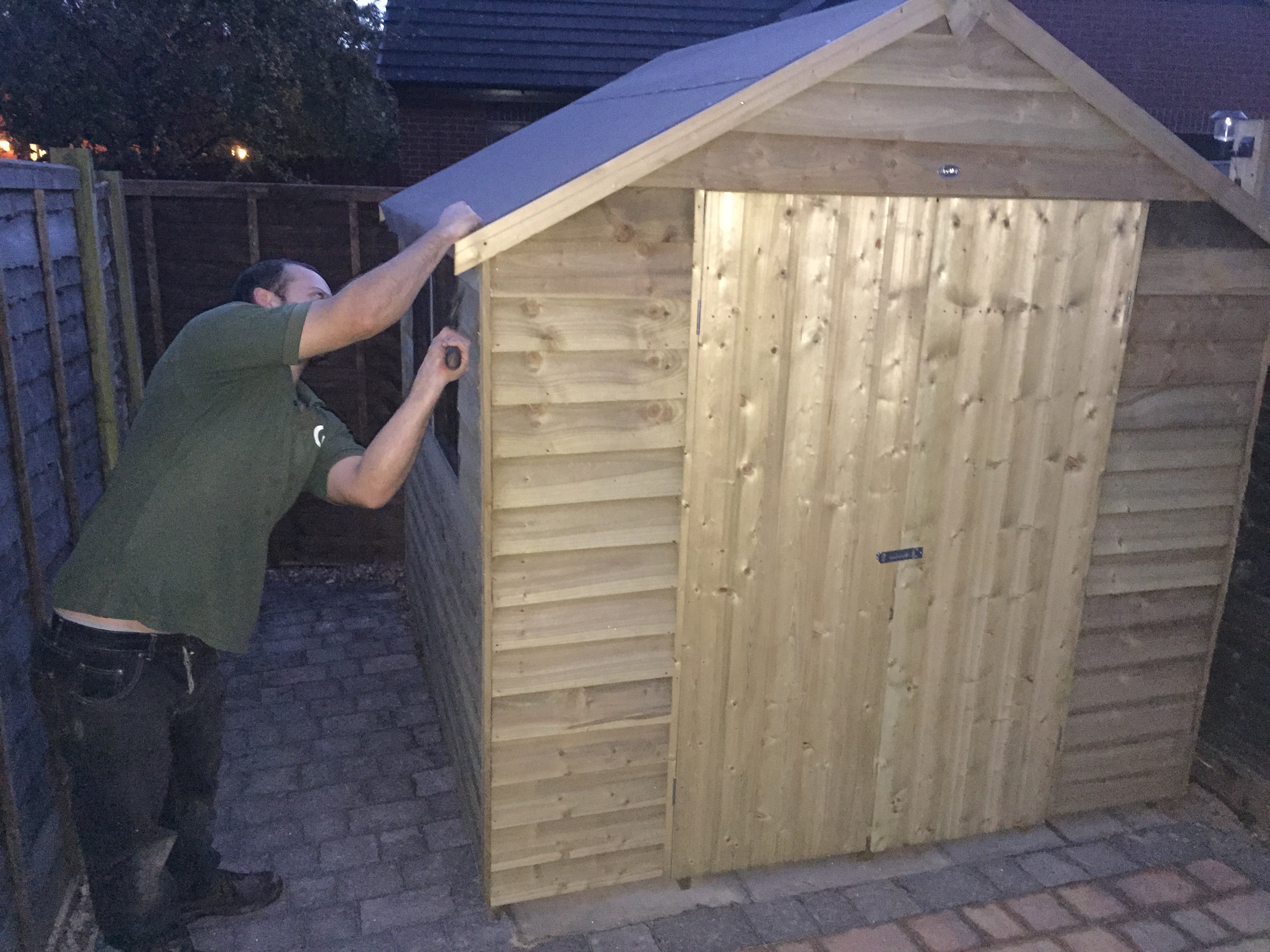 Finishing touches to shed build