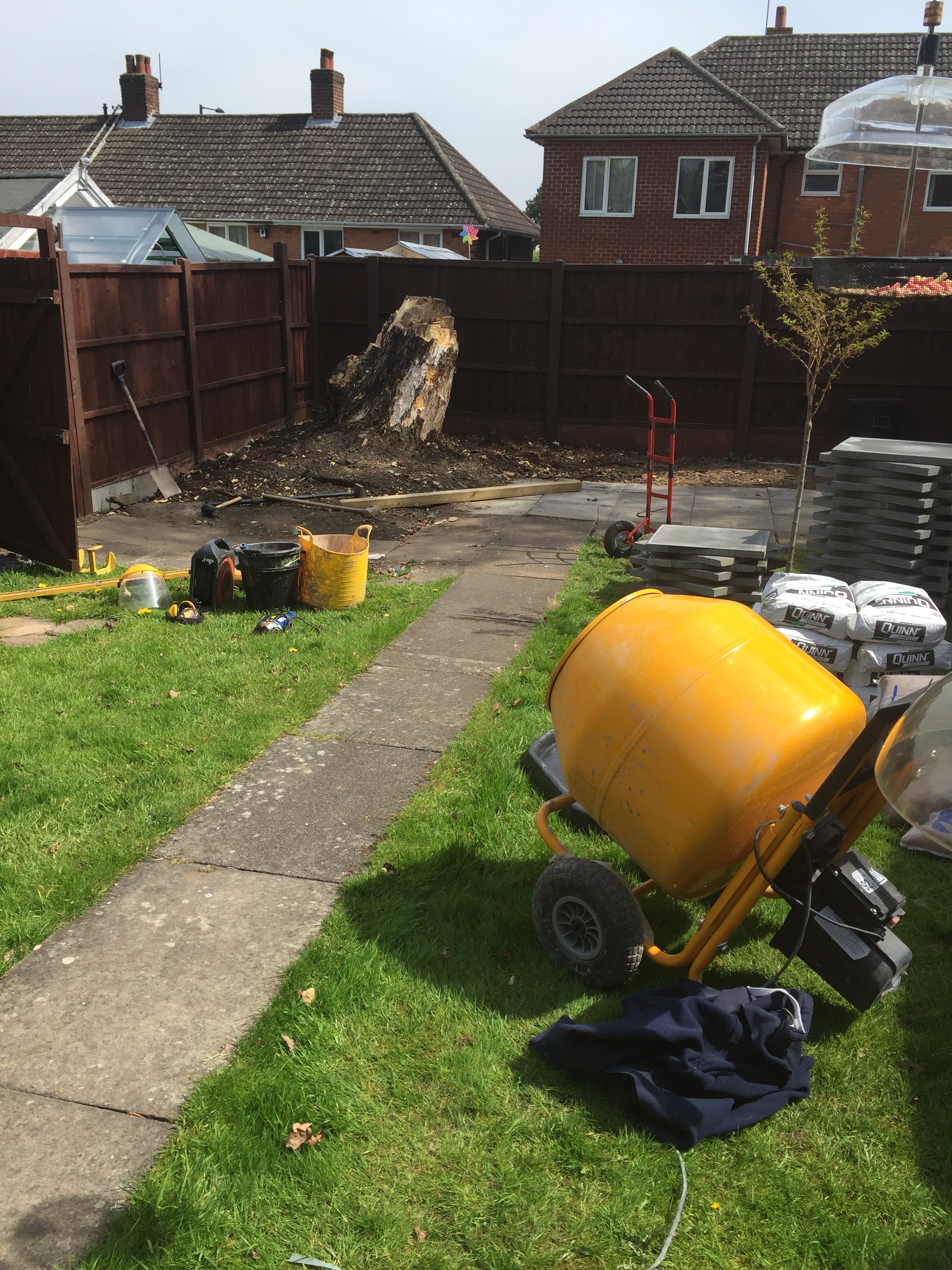 Our jcb cement mixer in action