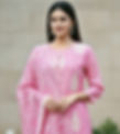 Cotton Exclusive pastel pink Chanderi cotton embroidered kurta with lining, straight salwar and embroidered dupatta