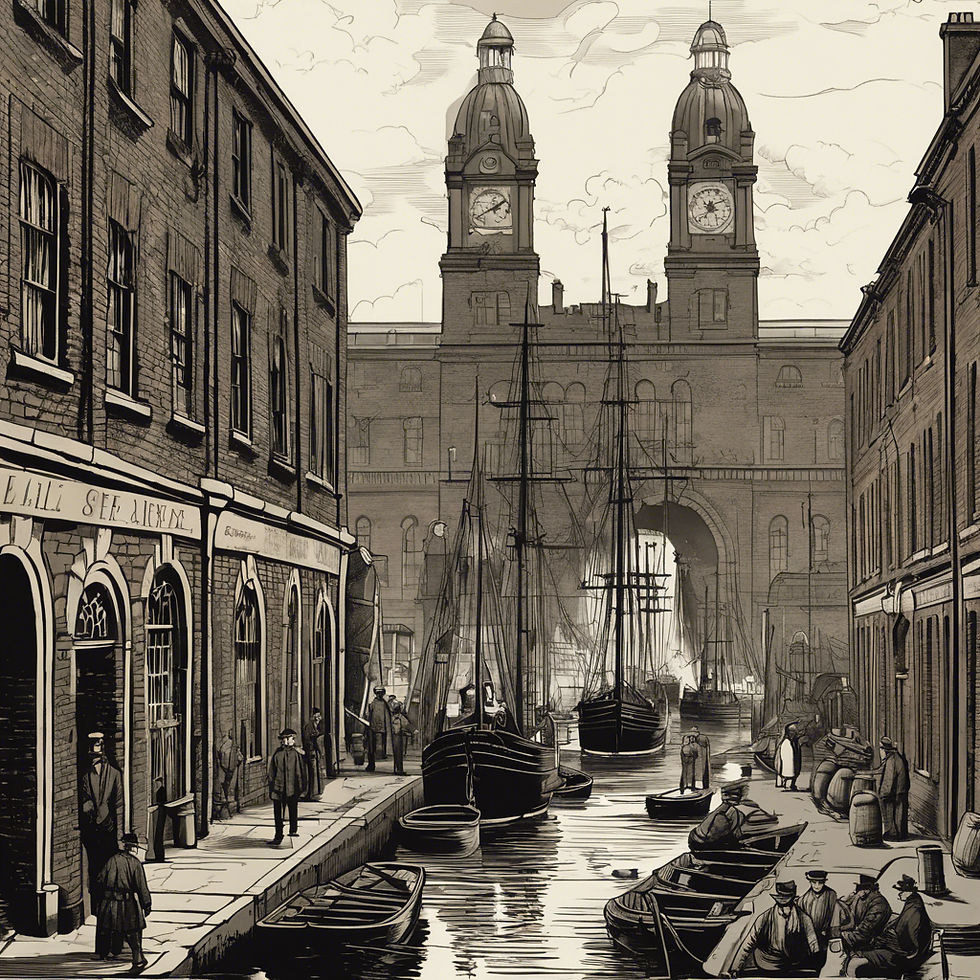 Belfast docks 19th century (a.i. generated)