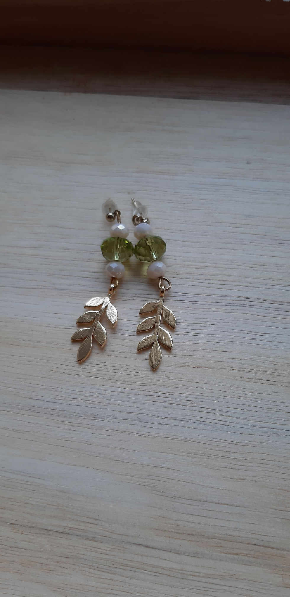 Miniature : Feuillage doré et perle verte