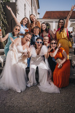 Partyfoto mit Freunden im Schloss Lamberg Steyr