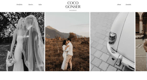 Sitio web de Coco Gonser Photography, creado con Wix