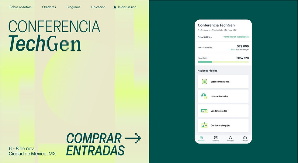 Funcionalidades para sitios web de eventos.