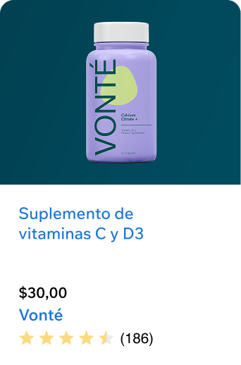 Anuncio de Google para un suplemento alimenticio de la marca Vonté, generado a través de la interfaz de gestión de sitios de Wix.