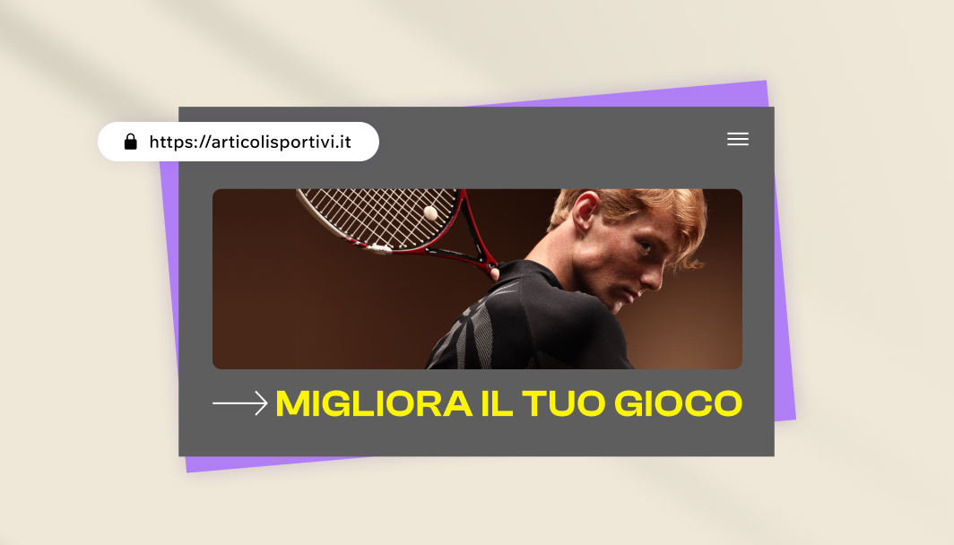 Negozio di articoli sportivi con dominio in evidenza